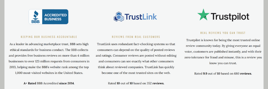 advantage gold reviews on Trustlink and Trustpilot