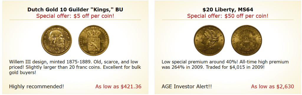 gold coins from AGE